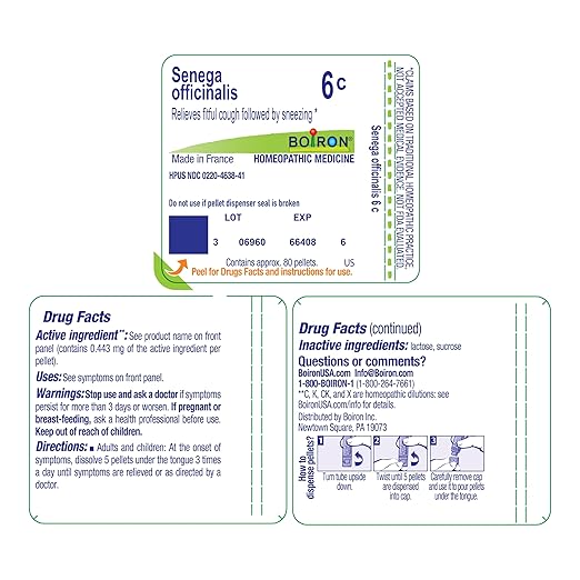 Boiron Senega Officinalis 6C for Fitful Cough Followed by Sneezing - 80 Pellets