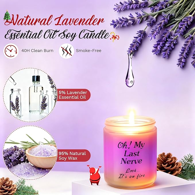 Valentine's Day Glowing Scented Candles with Sensor Light, Aromatherapy Candles Gifts for Women, Rose Vanilla Lavender Candle, Natural Soy Candle for Home Scented, Women Valentine Gift