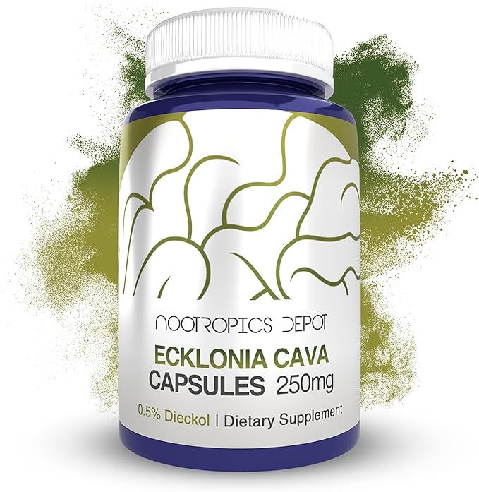 Nootropics Depot Ecklonia cava Capsules | 250mg | 0.5% Dieckol | Brown Seaweed | 60 Count