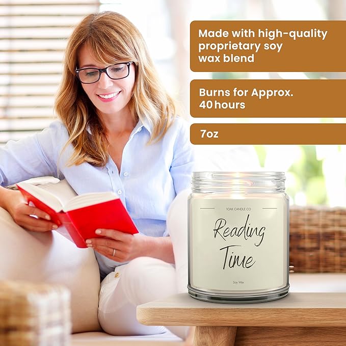 1OAK Reading Candle - Gifts for Readers - Cool Gifts for Book Lovers Women - Book Themed Vanilla Soy Candles