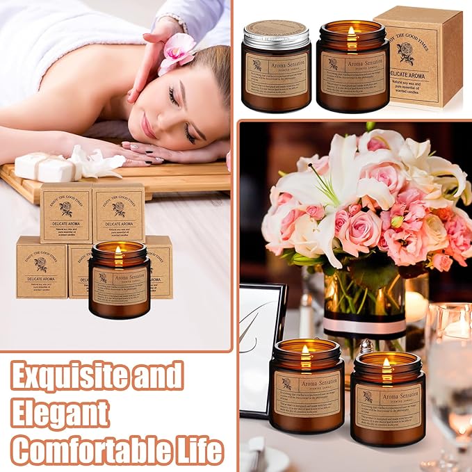 MTLEE 36 Pcs Scented Candles for Home Bulk Jar Candles Gift Set for Women Long Lasting Aromatherapy Candle for Birthday Teacher Thanksgiving Anniversary(Simple Style)