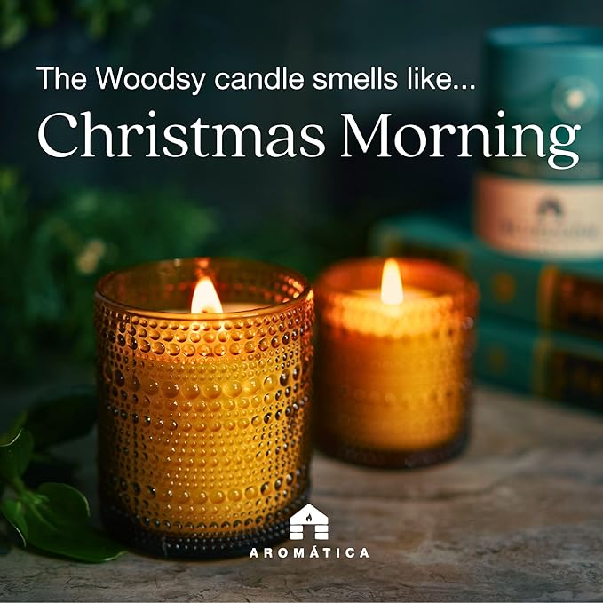 Bluecorn Aromática Scented Candle, The Woodsy Fragrance with Cedar, Balsam & Resinous Woods, Vegan Coconut Wax Candle, Long Lasting Candle for Home Decor, Gifts for Women & Men, American Made, 11 Oz
