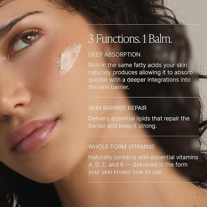 Face + Body Balm, Grass-Fed Tallow Moisturizer for Dry, Cracked, Sensitive Skin with Emu Oil, Natural and Organic Balm with Skin Nourishment, Non-toxic, Made in USA