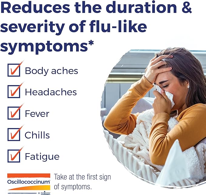 Boiron Oscillococcinum for Relief from Flu-Like Symptoms of Body Aches, Headache, Fever, Chills, and Fatigue - 30 Doses