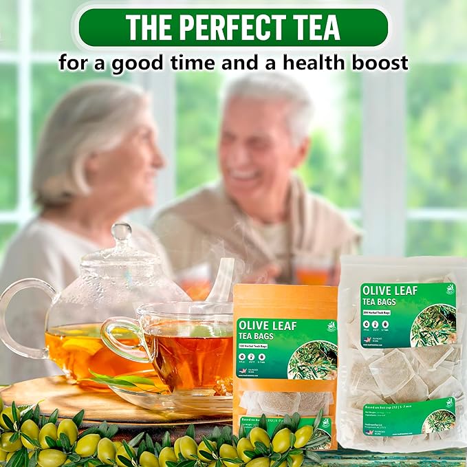 TeaDreamTea Olive Leaf Tea Bags - 300 Count, Natural Caffeine-Free | Herbal Tea for Blood Pressure | Antioxidant & Immune Support