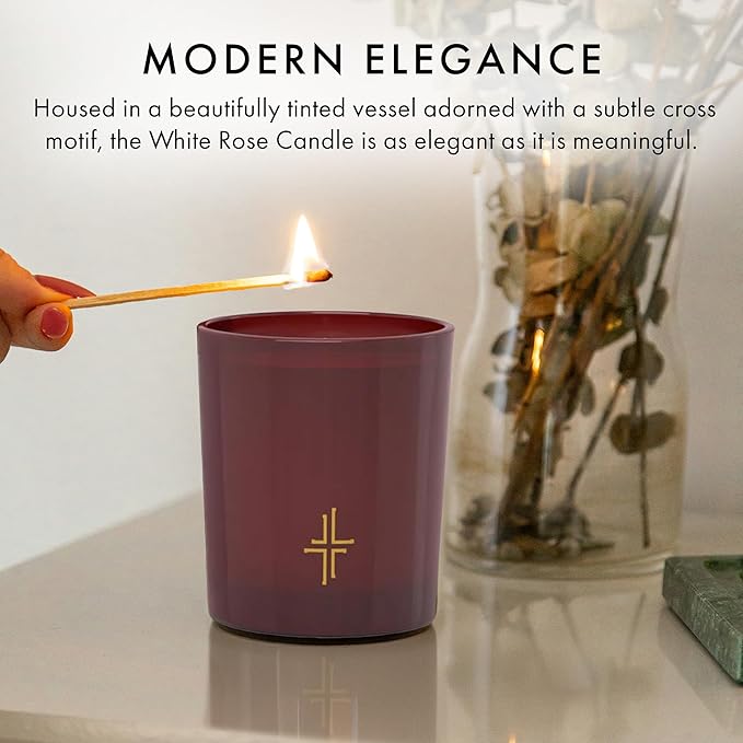SAINT X Ali Landry Sacrament Scented Candle - White Rose Soy Coconut Aromatherapy Candle - Long-Lasting 80-Hour Burn Time - Decorative, Relaxing, Fragrant Home Decor & Gift