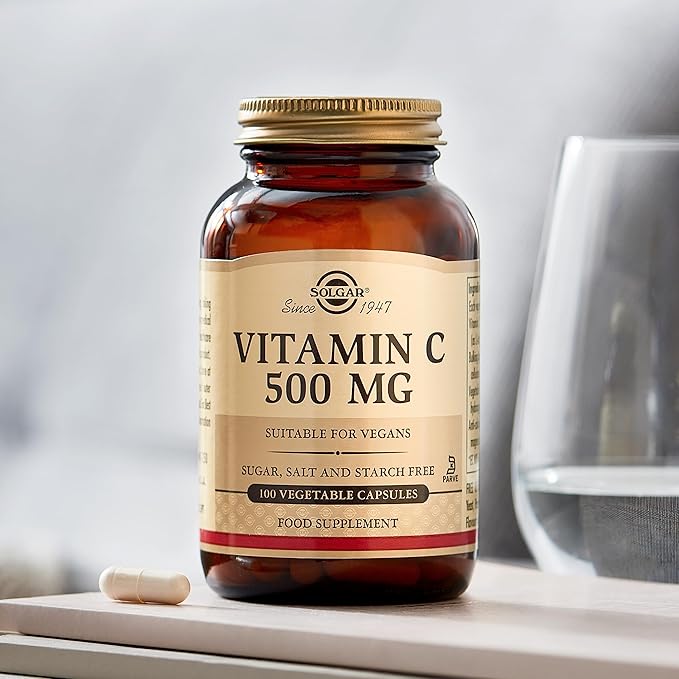 Solgar Vitamin C 500 mg, 100 Vegetable Capsules - Antioxidant & Immune Support - Overall Health - Supports Healthy Skin & Joints - Non GMO, Vegan, Gluten Free, Kosher - 100 Servings