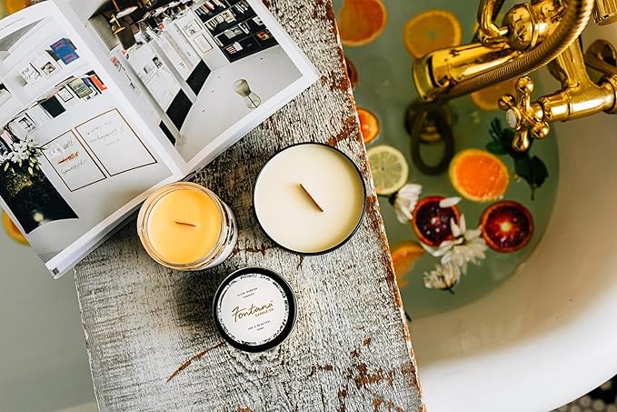 Fontana Candle Co. Celebration Collection, Cheers! Congratulations – 9oz Scented Candle with Beeswax, Coconut Oil & Essential Oils – Wood Wick, Clean Burn – Non-Toxic Candles for Home & Room Décor