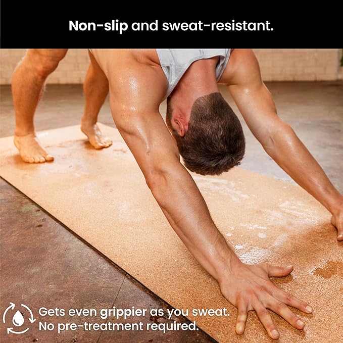 Luxury Cork Yoga Mat - Non Slip, Extra Thick Grip. Thicker, Longer, and Wider for More Comfort and Support. Tough Enough For Hot Yoga. Natural, Non Toxic, and Eco Friendly. Optional Alignment Lines.