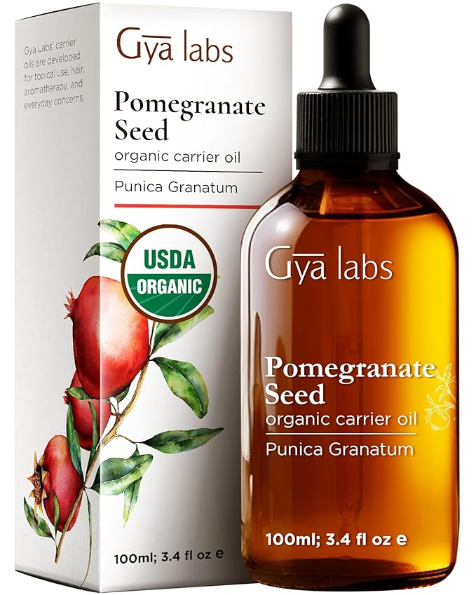 Gya Labs Pomegranate Seed Oil - 3.4 Fl Oz - Carrier Oil for Hair, Skin, Face, Scalp & Body Massage