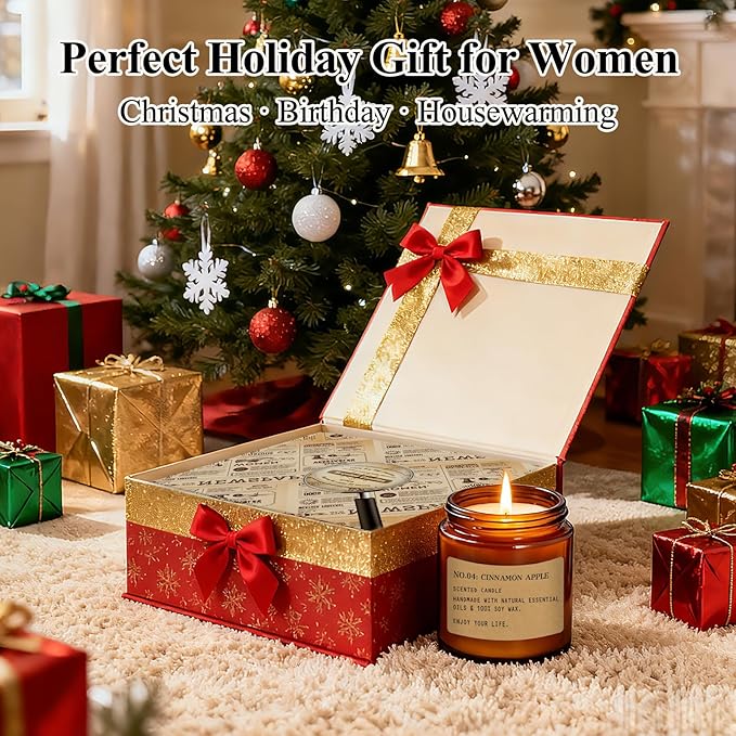 12 Pack Aromatherapy Candles for Home Scented, Aromatherapy Jar Candle Gifts for Women, Natural Soy Wax Amber Candle Set, Scented Candles Set for Birthday Valentine Birthday Day Present