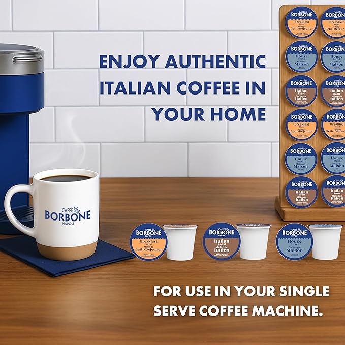Caffè Borbone Variety Pack Coffee Pods (60 Count) – House, Breakfast & Italian Roast Blends for a Smooth, Bold & Balanced Brew – Single Serve Coffee Pods Compatible with K-Cup Brewers