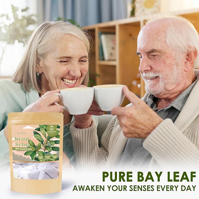 NHAT ANH FARM - Premium Bay Leaf Tea Bags, 100 Tea Bags, 100% Natural Dried Bay Leaf, Sugar-Free, Caffeine-Free, No Additives. Herbal Infusion For Daily Wellness