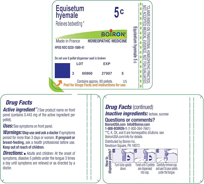 Boiron Equisetum Hyemale 5C Homeopathic Medicine for Bed-Wetting - 80 Pellets