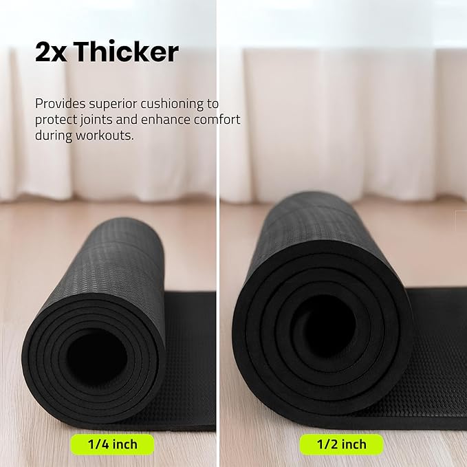 Gogokiwi Extra Wide Yoga Mat for Men Women (72"L x 36"W) Non Slip Fitness & Exercise Mat with Alignment Marks for Yoga, Pilates, Floor Workouts