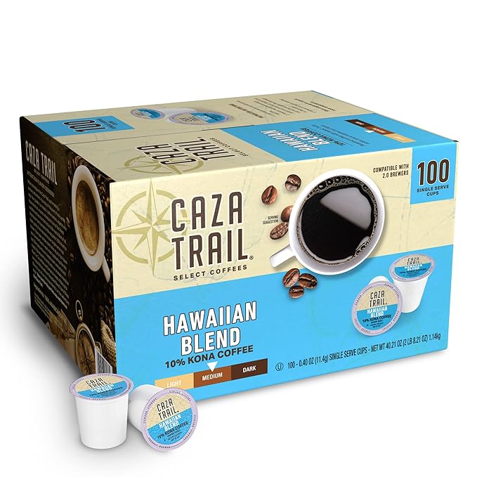 Caza Trail Coffee, Kona Blend, 100 Single Serve Cups