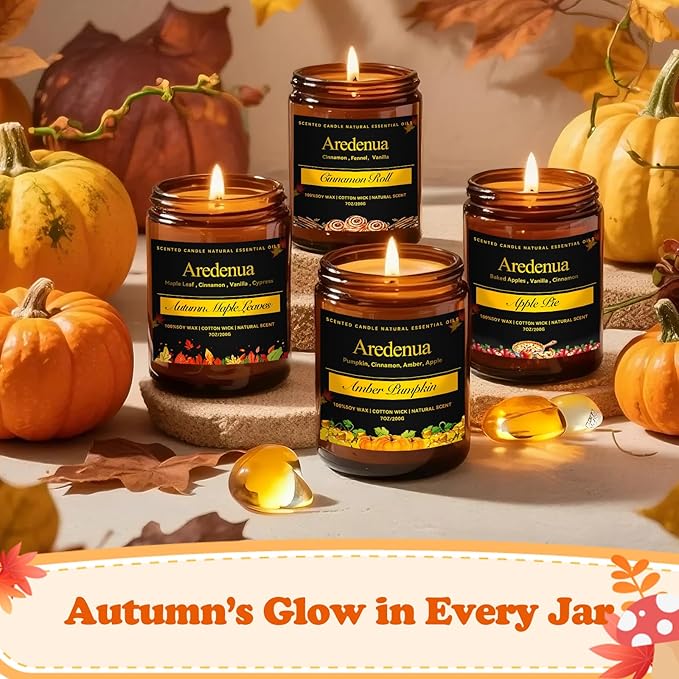 Vintage Pumpkin Candle – Warm Spiced Holiday Candles, Soy Candles for Home, Cozy Christmas Scent with Pumpkin, Cinnamon & Vanilla – Winter Aromatic Candle Gift for Women & Men