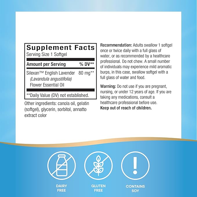 Nature's Way CalmAid, Helps Manage Stress and Tension*, Clinically Studied Lavender, Non-Drowsy, 30 Softgels