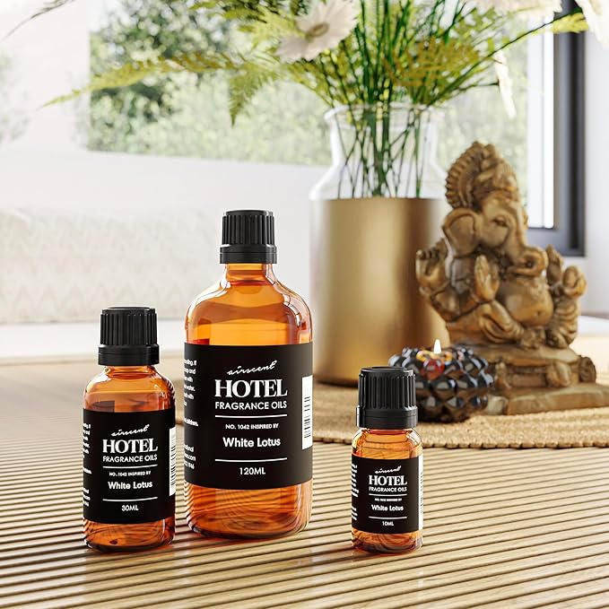 AirScent Hotel Diffuser Oil No. 1042 Inspired by The White Lotus Hotel Scent - Premium Fragrance Oil for Ultrasonic and Waterless Diffusers and Crafting - 10 mL, 0.34 fl oz Glass Bottle with Dropper