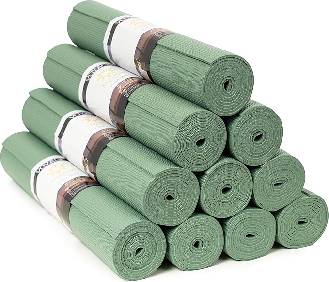 Sunshine Yoga Voyage Yoga Mat, 10 Pack, 72" x 24" Professional Studio and Gym Bulk Yoga Mats, 5mm Thick, Durable, Anti-Tear, Non Slip Fitness and Exercise Mats