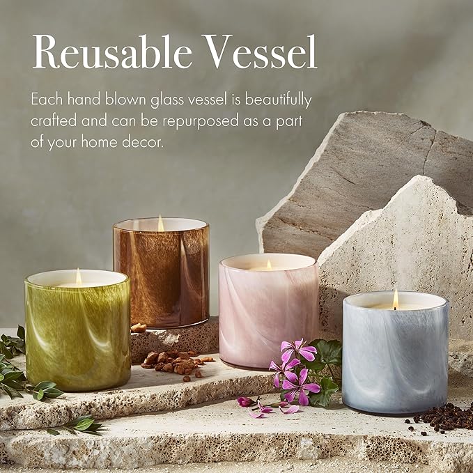 LAFCO New York Signature Candle, Benzoin Siam - 15.5 oz - 90-Hour Burn Time - Reusable, Hand Blown Glass Vessel - Made in The USA