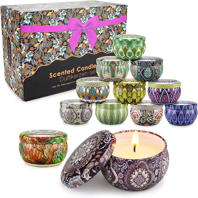 Candles Gifts for Women, 12 Pack Soy Wax Candles for Home Scented, Birthdays Thank You Mothers Day Christmas Gifts for Women Mom Who Have Everything