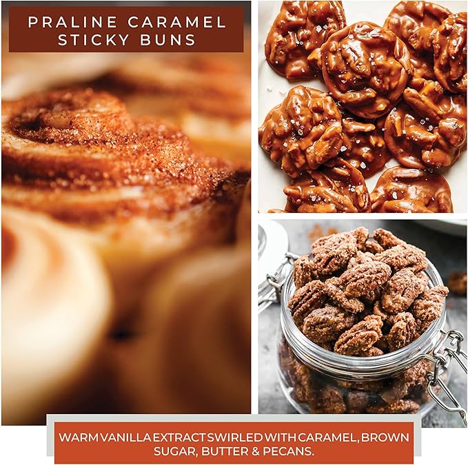 A Cheerful Giver - Praline Caramel Sticky Buns Baby Scented Glass Jar Candle (6oz) with Lid & True to Life Fragrance Made in USA