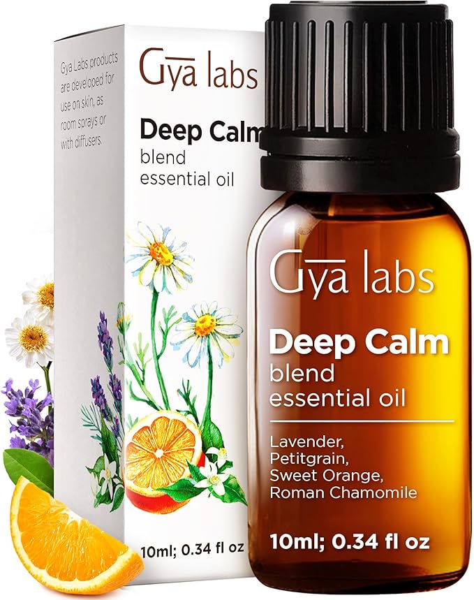 Gya Labs Deep Calm Essential Oil Blend for Relaxation & Emotional Balance - 0.34 fl oz - Calm Aromatherapy Oils for Diffusers, Humidifiers, Aromatherapy - Suitable for Work, Home or Personal Use