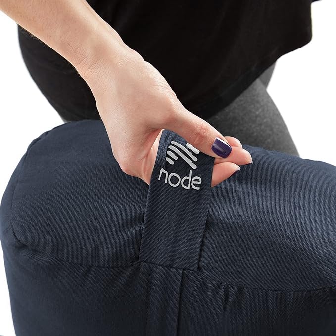 Node Fitness Yoga Meditation Cushion, 25" x 12" Rectangular Bolster with Organic Cotton Cover