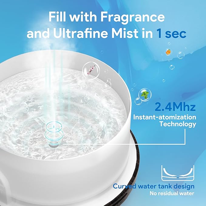 ASAKUKI 500ml Premium, Essential Oil Diffuser with Remote Control, 5 in 1 Ultrasonic Aromatherapy Fragrant Oil Humidifier Vaporizer, Timer and Auto-Off Switch Brown