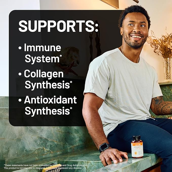 NatureWise Vitamin C 1000mg Capsules - Extra Strength Vegan Vitamin C for Daily Antioxidant & Immune Support - Non-GMO, USA Manufactured - 360 Capsules[360-Day Supply]