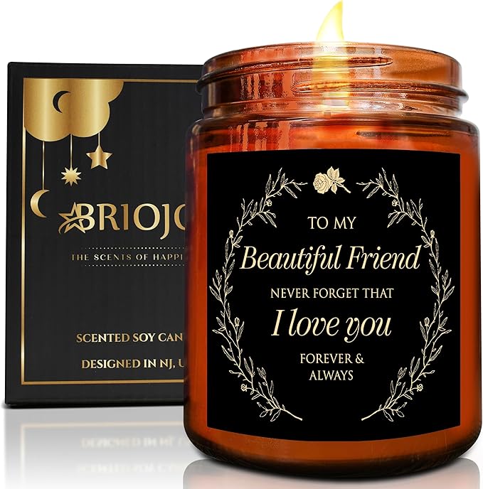 Friendship Gifts for Women - My Beautiful Friend Soy Candle for Best Friend Bestie BFF Soul Sister Bonus Sister - Valentines Day, Birthday Gift - Love You Gift for Her Girlfriend Boyfriend Men