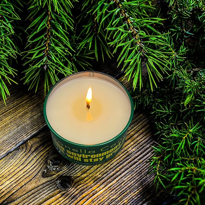 Green Strong Citronella Candles Outdoor, 4 Pack, 4 Oz, Outdoor Candles for Patio & Gardens Decor, Camping Accessories, Forests, Meadows, Mountain Campsites