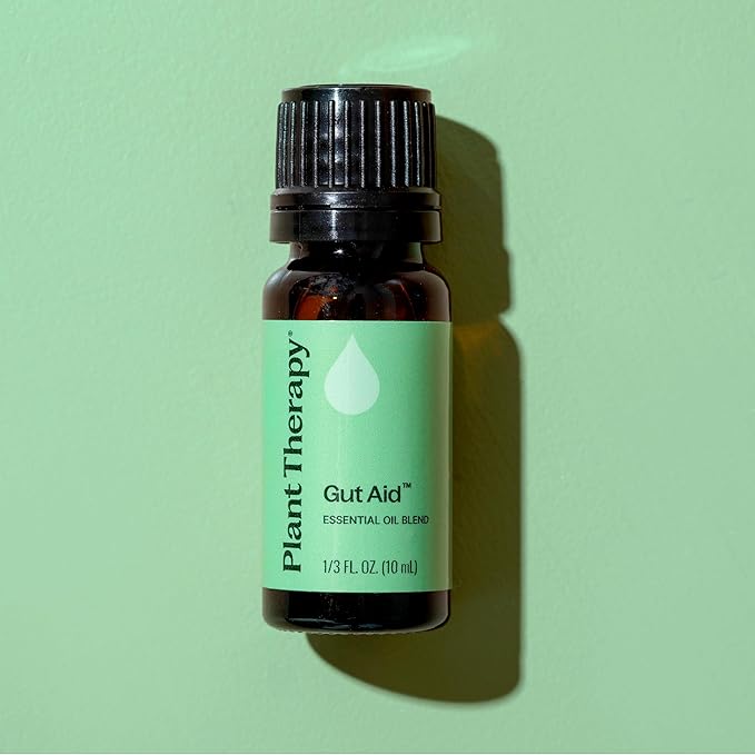 Plant Therapy Gut Aid Essential Oil Blend 10 mL (1/3 oz) 100% Pure, Undiluted, Natural Aromatherapy for Upset Stomach Relief