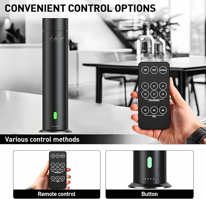 Wireless Aroma Diffuser with 150mL Christmas Scent Oil 3-Pack Included - for up to 1000sq. ft Coverage - Hotel Scent Diffuser - Remote Control - Home Luxury Essential Oil Diffuser - Aromatherapy