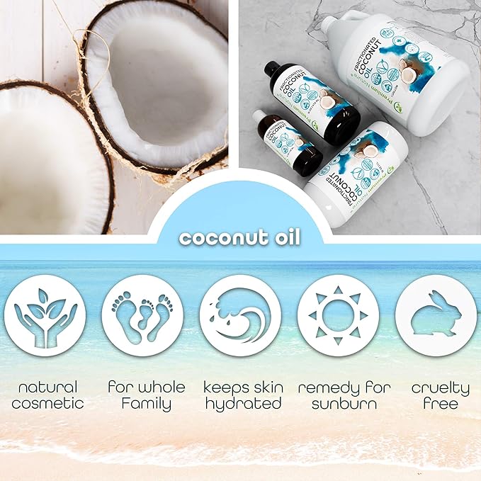 Fractionated Coconut Oil for Massage Cold Pressed Best Carrier for Essential Oils Mixing for Women Dry Skin Moisturizer for Body and Hair 1 Gallon Bottle Bulk Size