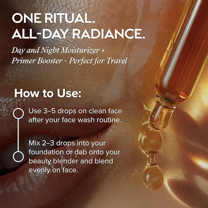 ZAAINA Extra Glow Face Serum - Natural Facial Oil for Radiant Glass Skin - Hydrating Vitamin E Ayurvedic Daily Moisturizer for Dry & Sensitive Skin - Non-Greasy & Lightweight - 1 oz
