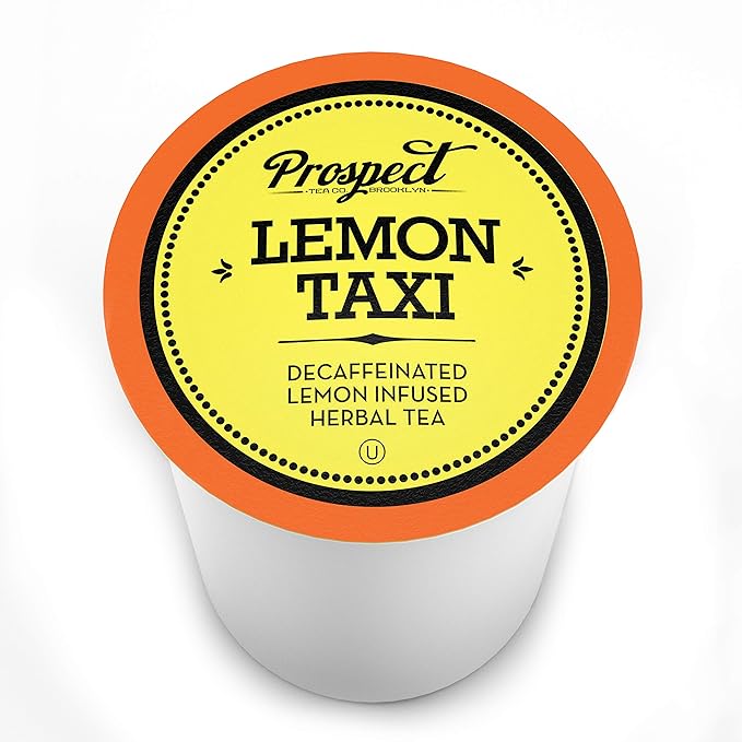 Prospect Tea Co. Decaffeinated Lemon Taxi Herbal Tea Pods Compatible with K Cup Brewers Including 2.0, 40 Count