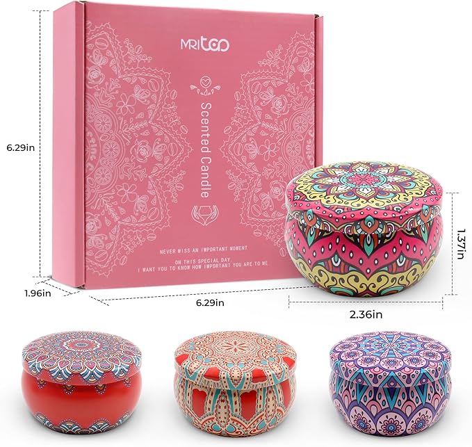 Scented Candle Gift Set – Ideal for Women Her Mum Wife Girlfriend on Mother's Day, Birthday, Christmas, Valentine's, New Home, Spa and Stress Relief