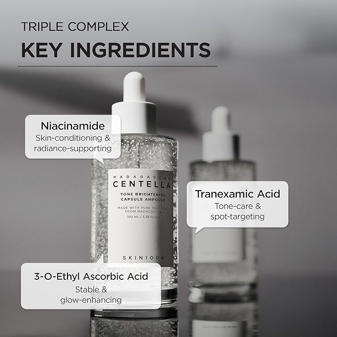 SKIN1004 Tone Balancing Capsule Ampoule, Valentine Gifts, Niacinamide Serum for Face, Korean Hydrating Facial Serum for Dark Spot & Skin Tone with Tranexamic Acid, Korean Skin Care, 3.38 fl.oz / 100ml