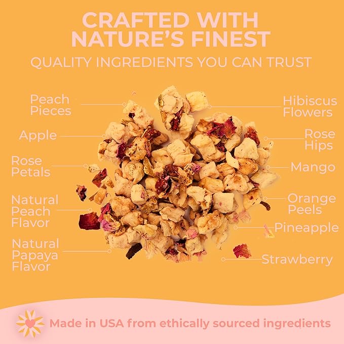 Katy’s Peach Bellini Loose Leaf Tea | Fruity & Refreshing Light White Herbal Tea | Apple, Peach & Mango | Caffeine-Free Tea | 30+ Cups | Hot or Iced | Premium Quality, Woman-Owned | 2.75oz Pouch