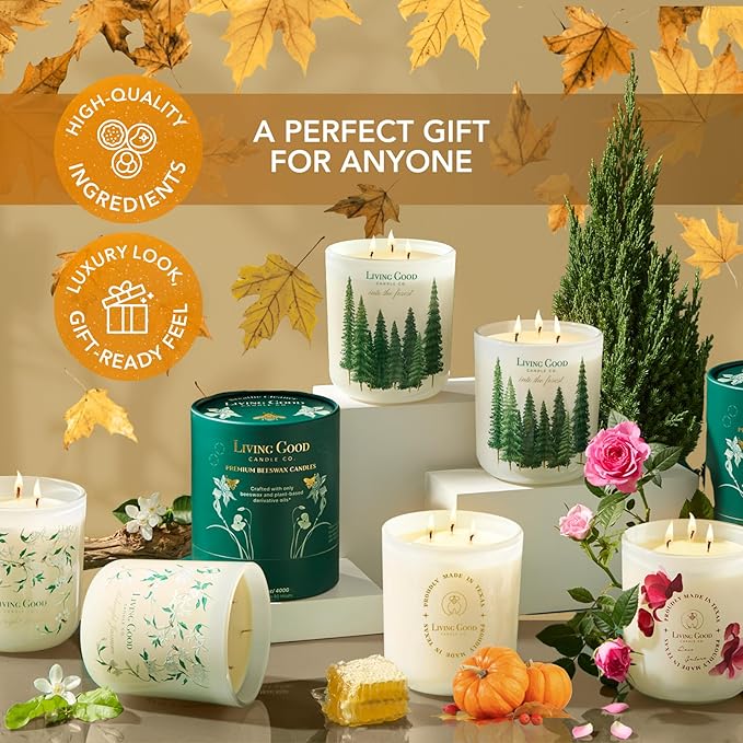 Toasty Pumpkin Brulee - Sweet Pumpkin & Vanilla with Earthy Nutmeg & Cardamom - Perfect Cozy for Fall - Pure Beeswax Candles - 90+ Hours Long Burning - Non-Toxic for Autumn Home Decor - 15 OZ