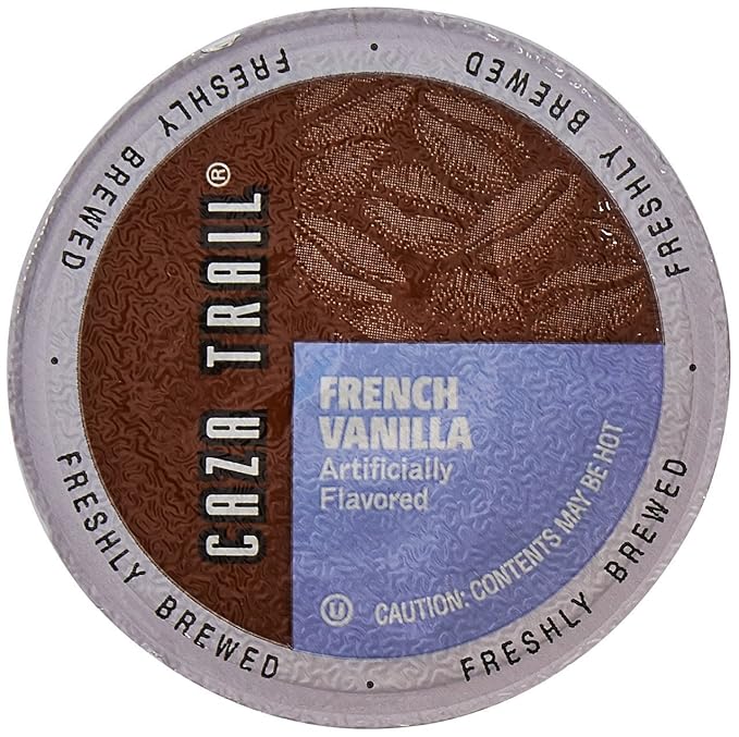 Caza Trail Coffee Pods, French Vanilla Blend, Single Serve (Pack of 100) (Packaging May Vary)
