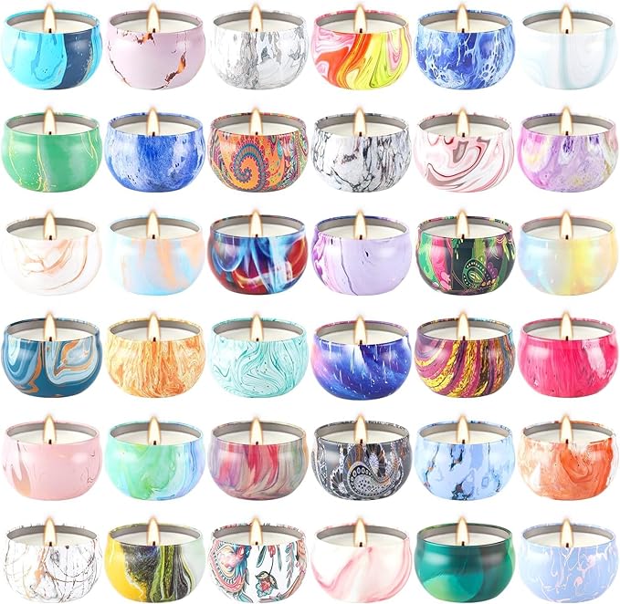 36 Pack Scented Candles,Soy Wax Travel Tin Jar Candles,Aromatherapy Candles for Home 2.5 OZ Scented Candles for Mom for Christmas Candles, Birthday, Thanksgiving, Mother's Day,Valentine'sDay