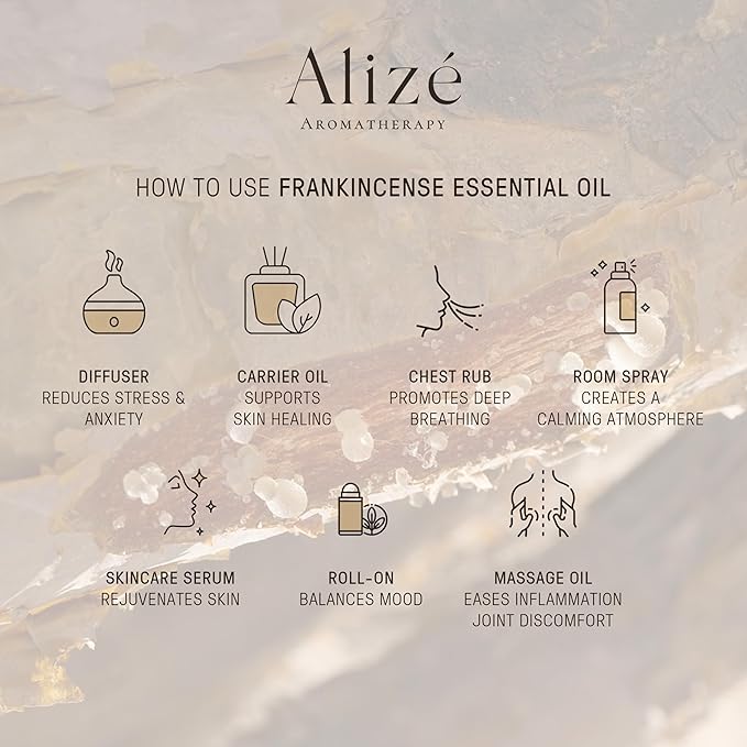 Frankincense Essential Oil, 100% Natural & Pure Essential Oils for Diffusers for Home, Diffuser Oils Scents, and Aromatherapy, Diffuser Oils Scents for Home, 10ml-0.33 fl oz