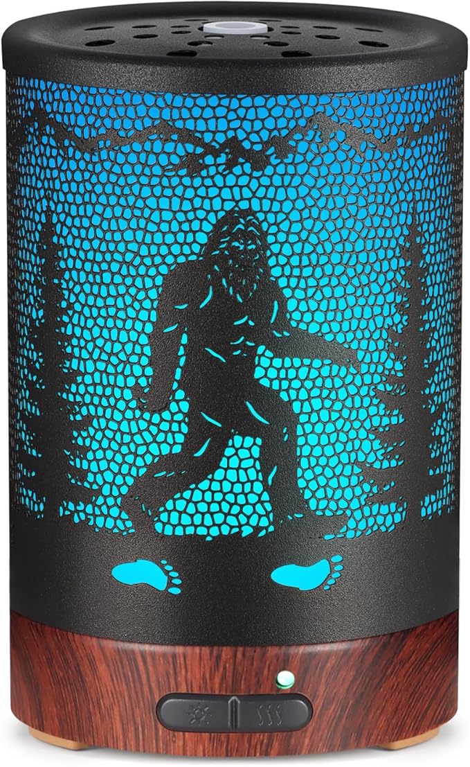 Essential Oils Diffuser,Christmas Aromatherapy Diffuser,Birthday Gifts for Women Mom Grandma,Metal Cool Mist Humidifier with 7 Colors Lights Waterless Auto Off Air Diffusers (Bigfoot)
