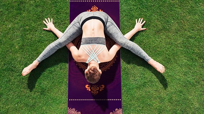 Heathyoga Non Slip Hot Yoga Towel, 100% Microfiber Non Slip Yoga Mat Towel for Hot Yoga, Pilates and Fitness, Exclusive Corner Pockets Design + Free Spray Bottle