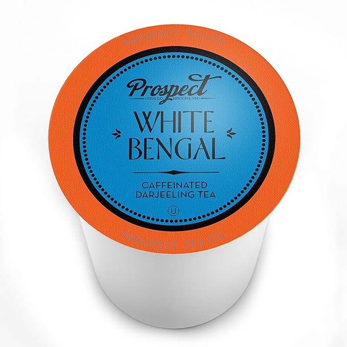 Prospect Tea Co. White Bengal Darjeeling Tea Pods Compatible with K Cup Brewers Including 2.0, 40 Count