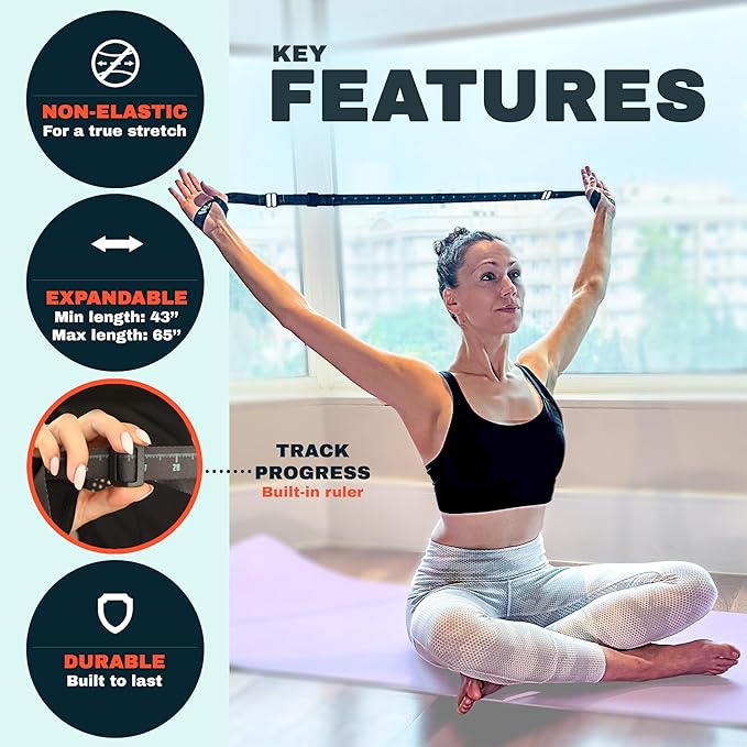 Stretch Bands for Exercise, Yoga Strap, Stretching Strap, Stretching Bands, Stretch Strap, Yoga Band, Leg Stretcher Band, Physical Therapy Bands