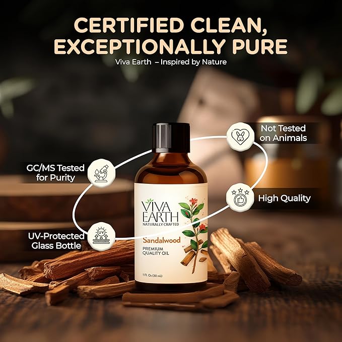 Sandalwood Essential Oil – Premium Quality Oil and Natural Woody Aroma for Diffusers, Massage, DIY Aromatic Blends, Soap & Candle Making – with Dropper, 1 Fl Oz